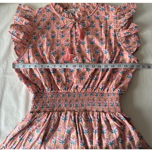 Marea Sarah Flutter Dress in Coral Multi Size XL - Picture 10 of 11